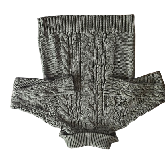 L.L. Bean Women's Sage Double L Cable Knit Turtleneck Sweater Quarter Zip S - Picture 2 of 6